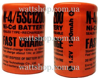 јккумул¤торные элементы 34X22 мм N4/5SC1200 Ni-Cd 1,2в 1200mAh, банки дл¤ ремонта аккумул¤торов шуруповертов 